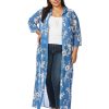 Outerwear Beme | Beme 3/4 Sleeve Printed Cover Up