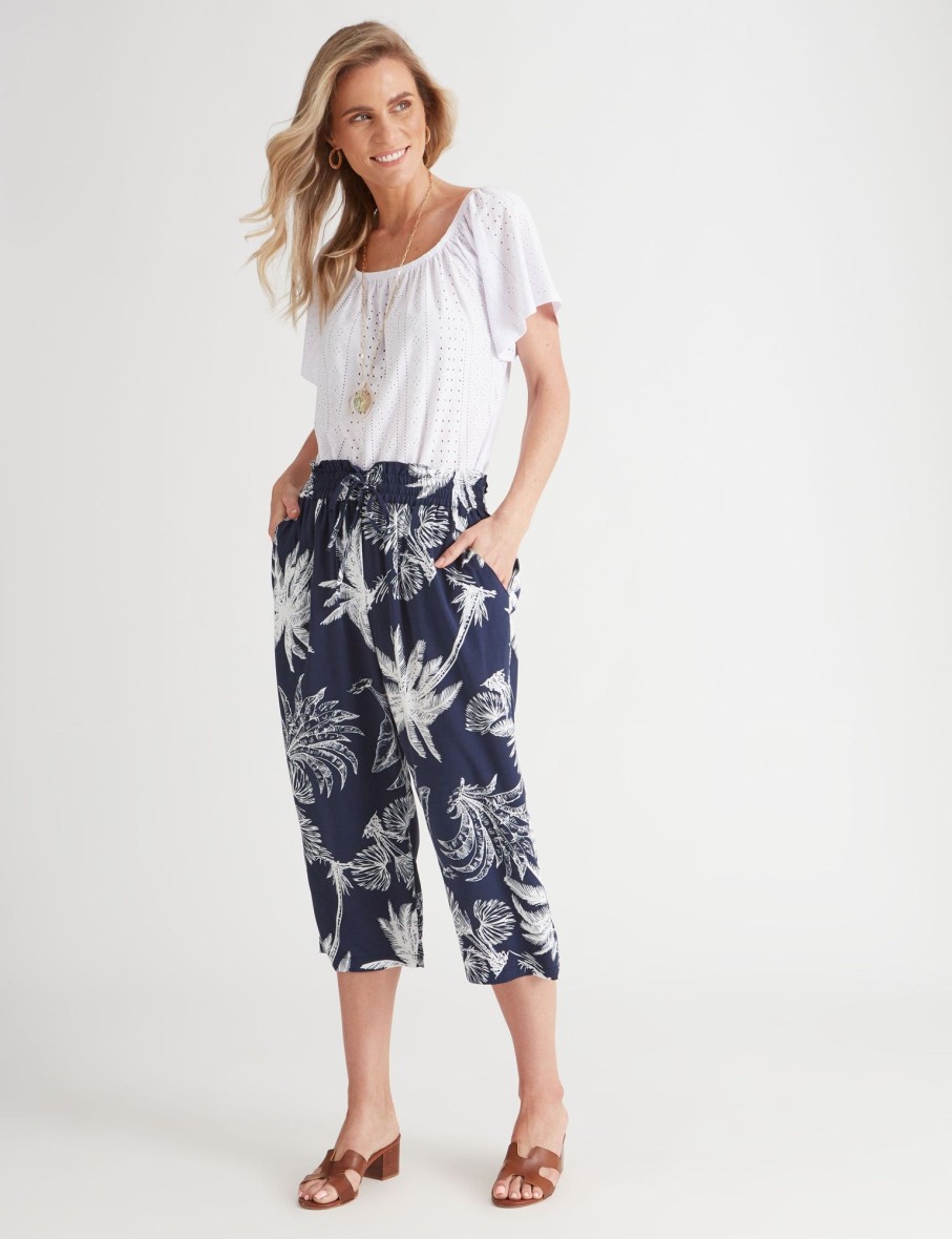 Bottoms Millers | Millers Crop Length Paperbag Waist Pinted Pants