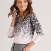 Knitwear NoniB | Noni B Leaf Print Embellished Jumper