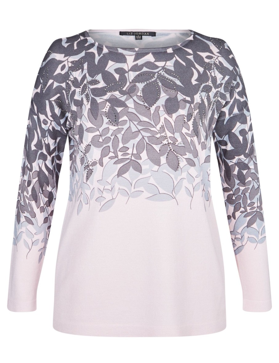 Knitwear NoniB | Noni B Leaf Print Embellished Jumper