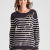 Knitwear WLane | W.Lane Peacock Feather Stripe Pullover Top