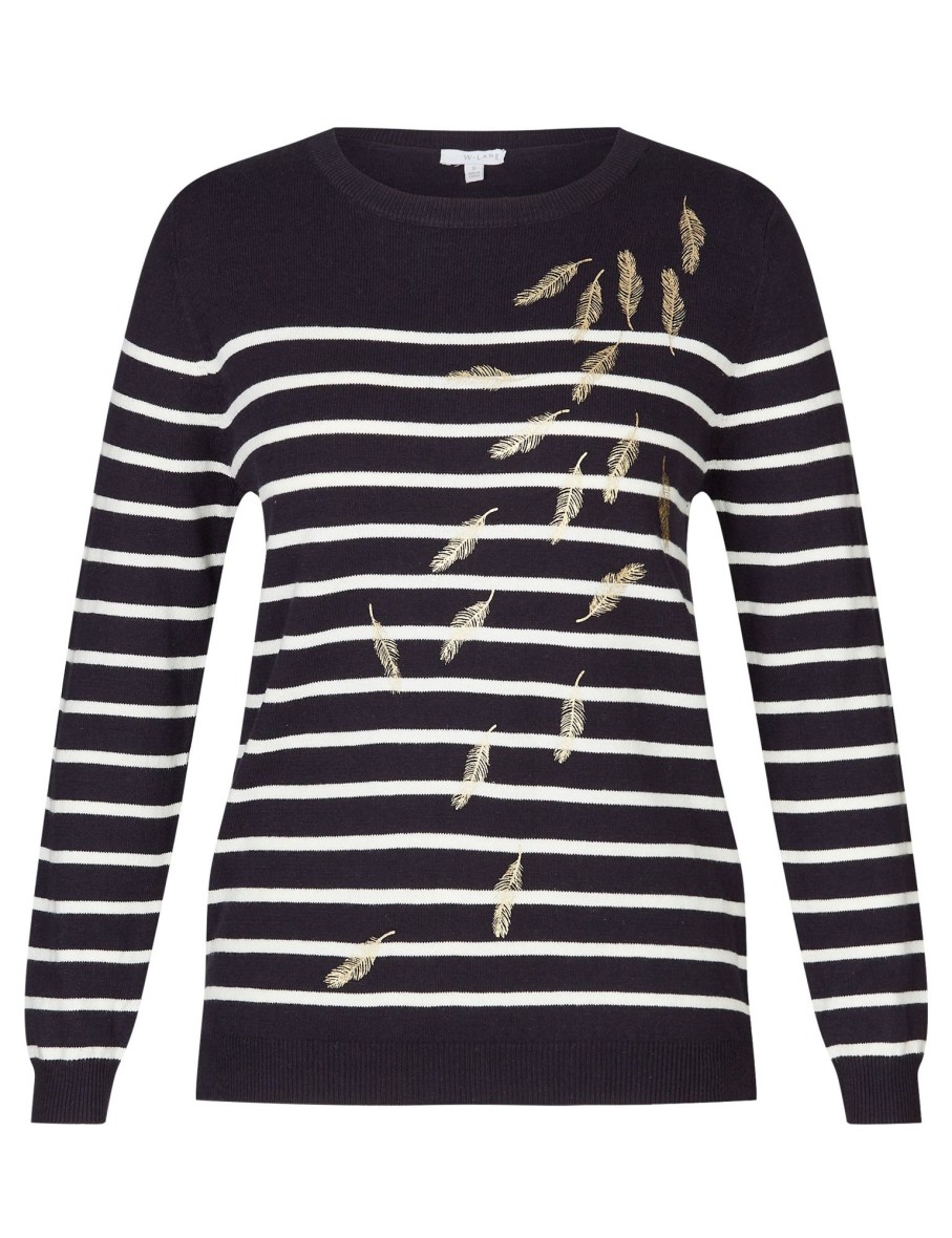 Knitwear WLane | W.Lane Peacock Feather Stripe Pullover Top