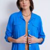 Outerwear Katies | Katies Linen 3/4 Sleeve Peplum Jacket