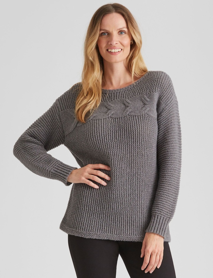 Knitwear NoniB | Noni B Cable Batwing Jumper