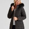 Outerwear Rivers | Rivers Longline Fur Trim Jacket