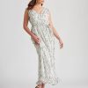 Dresses LizJordan | Liz Jordan V Neck Waist Tie Maxi Dress