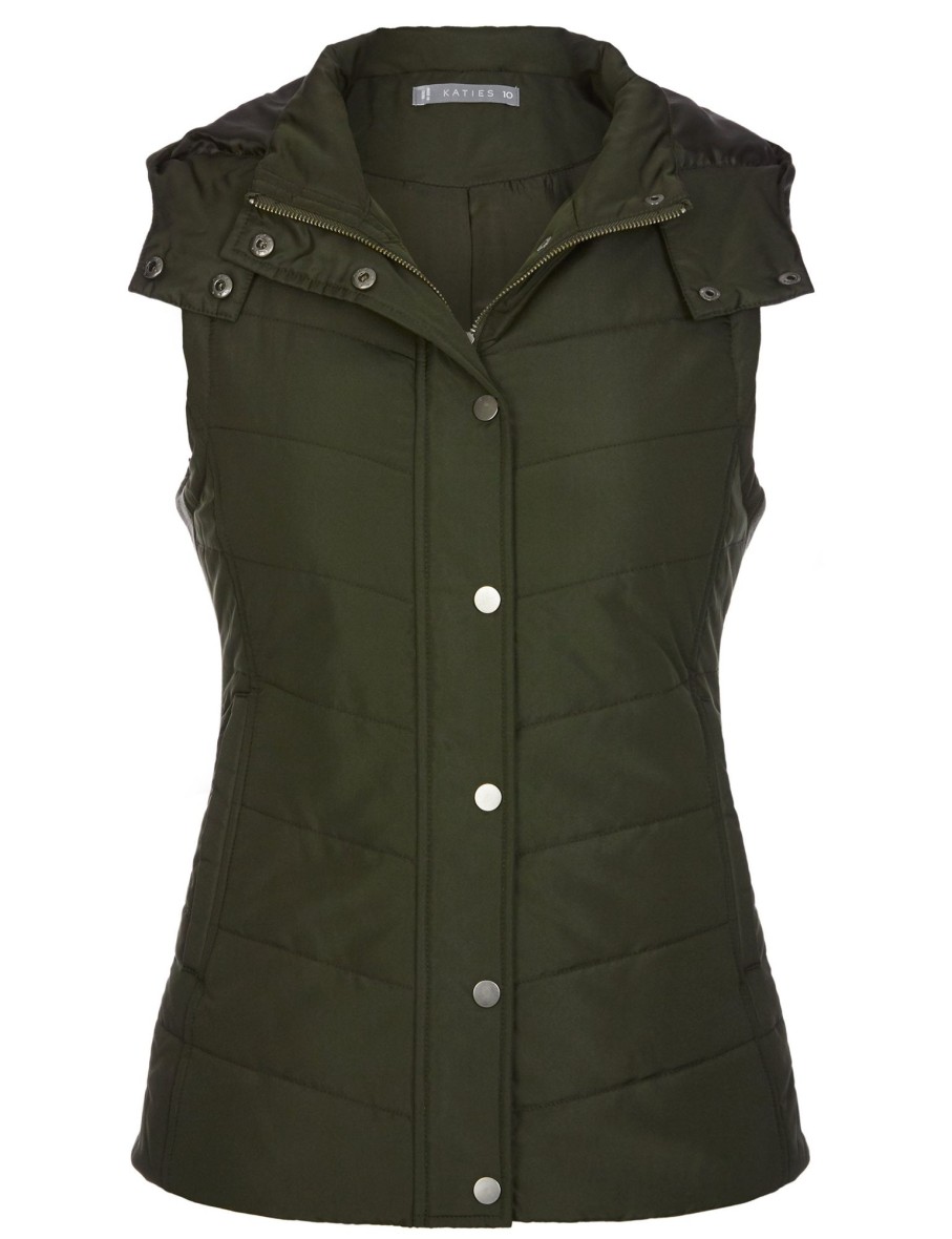 Outerwear Katies | Katies Rib Puffer Vest