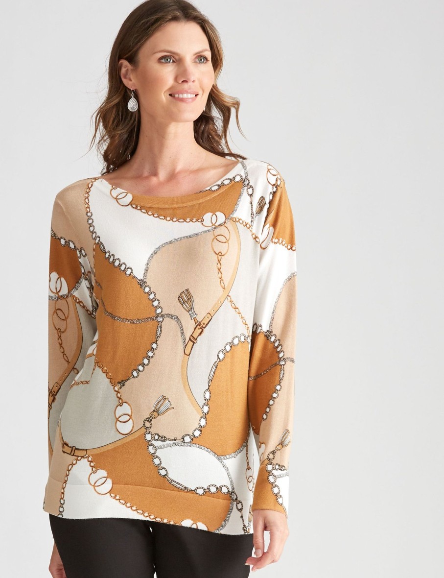 Knitwear WLane | W.Lane Chain Print Eyelet Detail Pullover