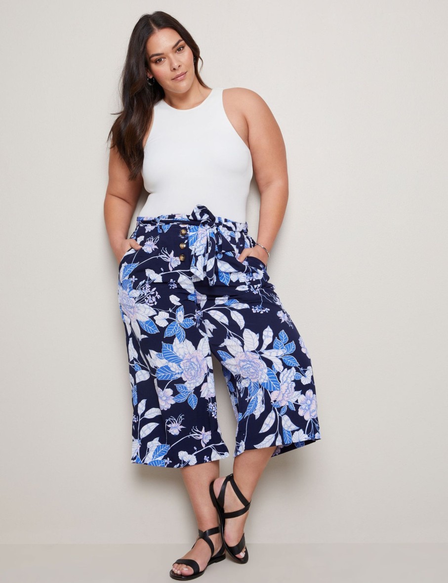 Bottoms Autograph | Autograph Crop Wide Leg Belted Pants