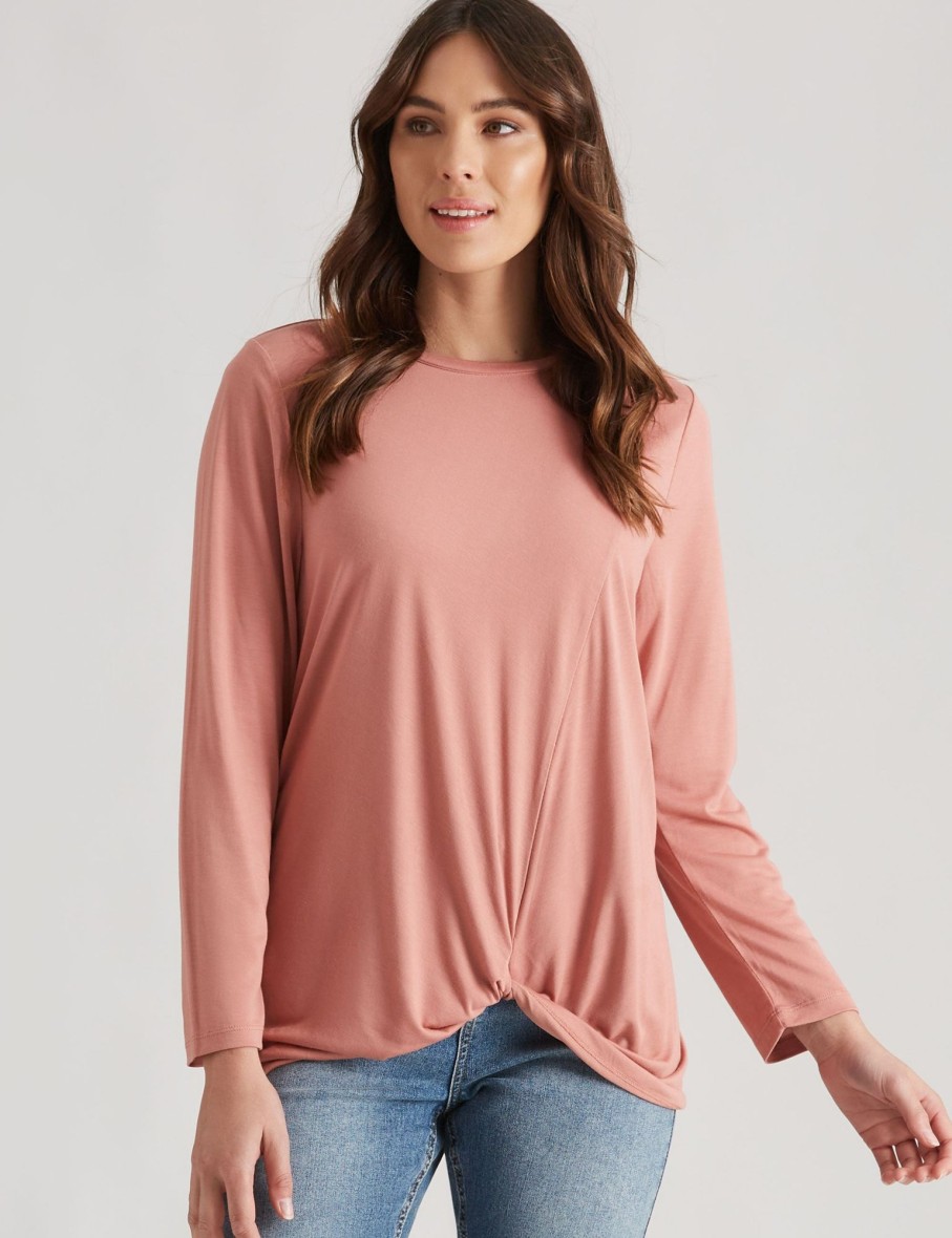 Tops Katies | Katies Knot Front Knitwear Top