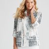 Tops NoniB | Noni B 3/4 Sleeve Voile Print Shirt