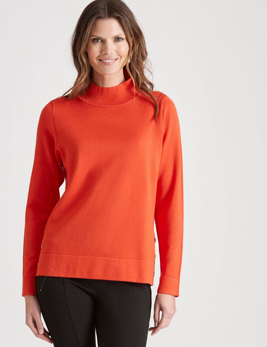 Knitwear WLane | W.Lane Roll Neck Button Detail Pullover