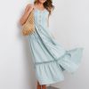 Dresses Rockmans | Rockmans Sleeveless Linen Tiered Dress