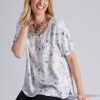 Tops NoniB | Noni B V-Neck Woven Printed Top