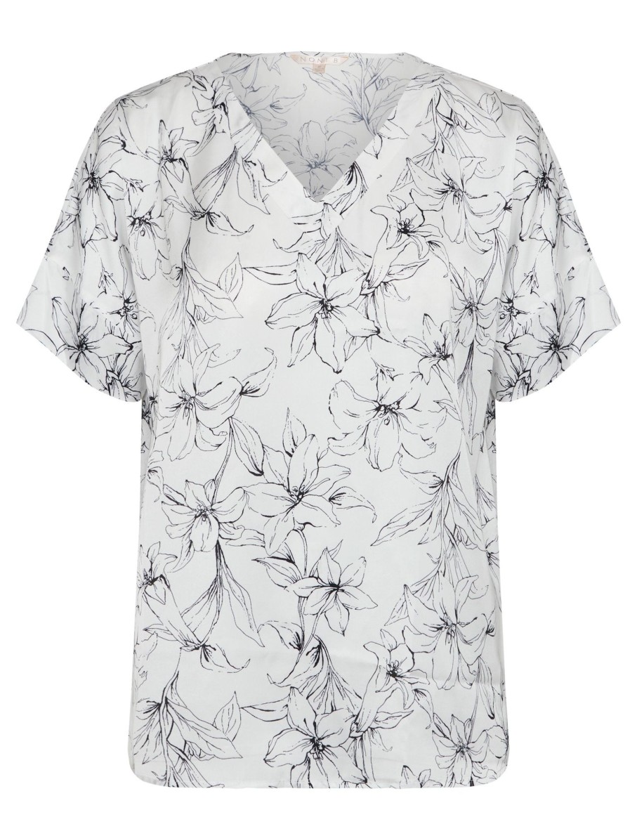 Tops NoniB | Noni B V-Neck Woven Printed Top