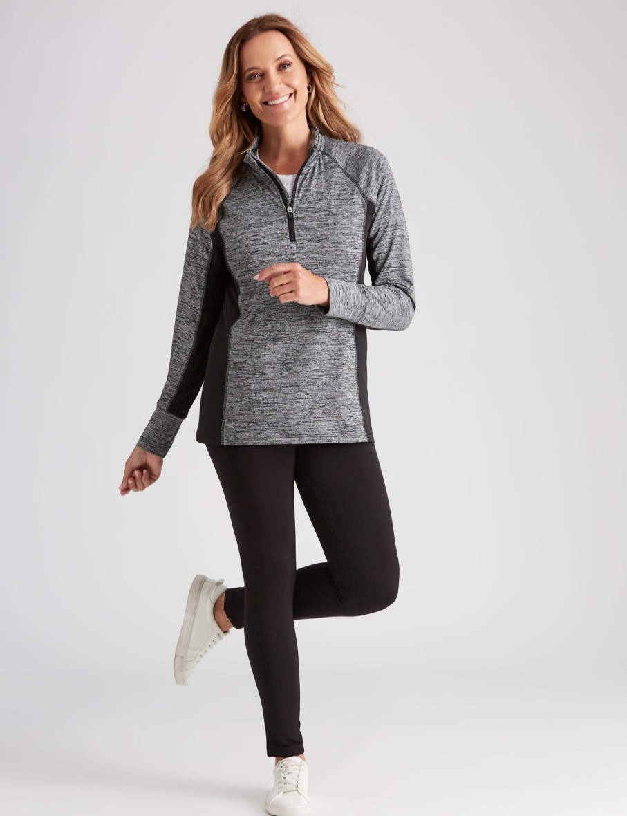 Outerwear Millers | Millers Long Sleeve Athleisure Half Zipped Jacket