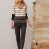 Knitwear NoniB | Noni B Long Sleeve Roll Neck Stripe Jumper