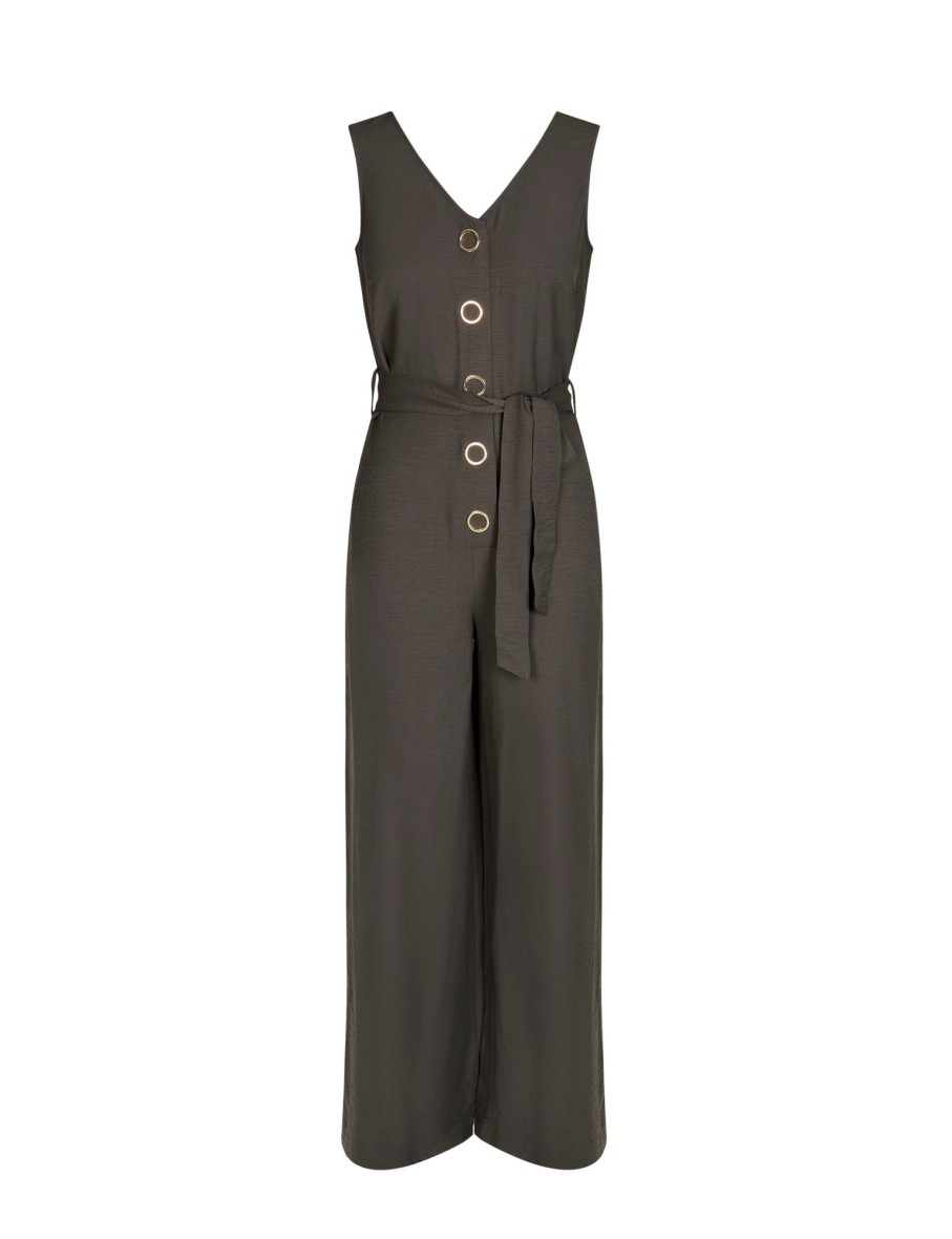 Dresses Rockmans | Table Eight Sleeveless Eyelet Detail Jumpsuit