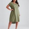 Dresses Beme | Beme Extended Sleeve Zipped Front Pocket Dress