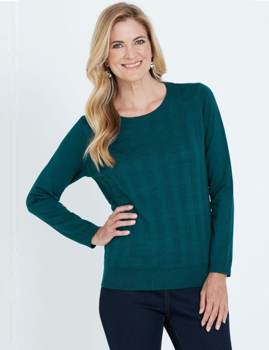 Knitwear NoniB | Noni B Long Sleeve Crosshatch Jumper