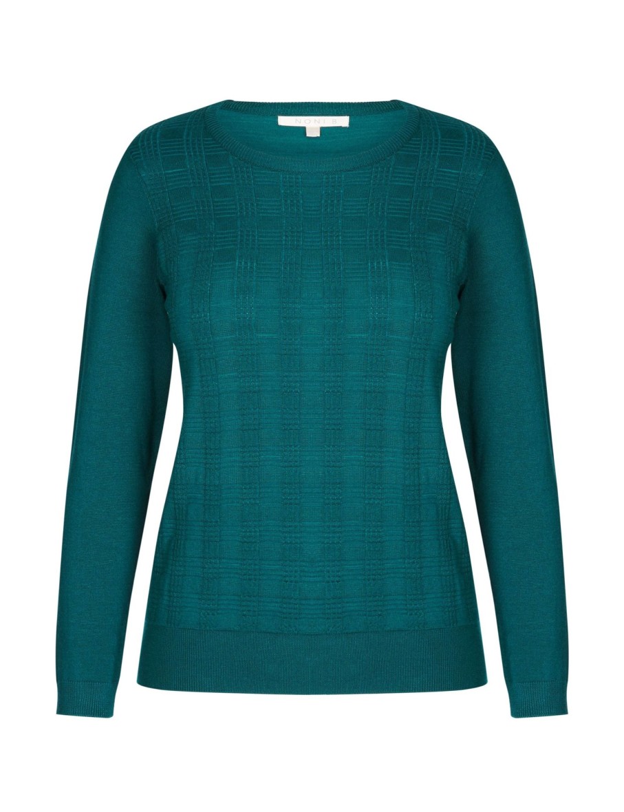 Knitwear NoniB | Noni B Long Sleeve Crosshatch Jumper