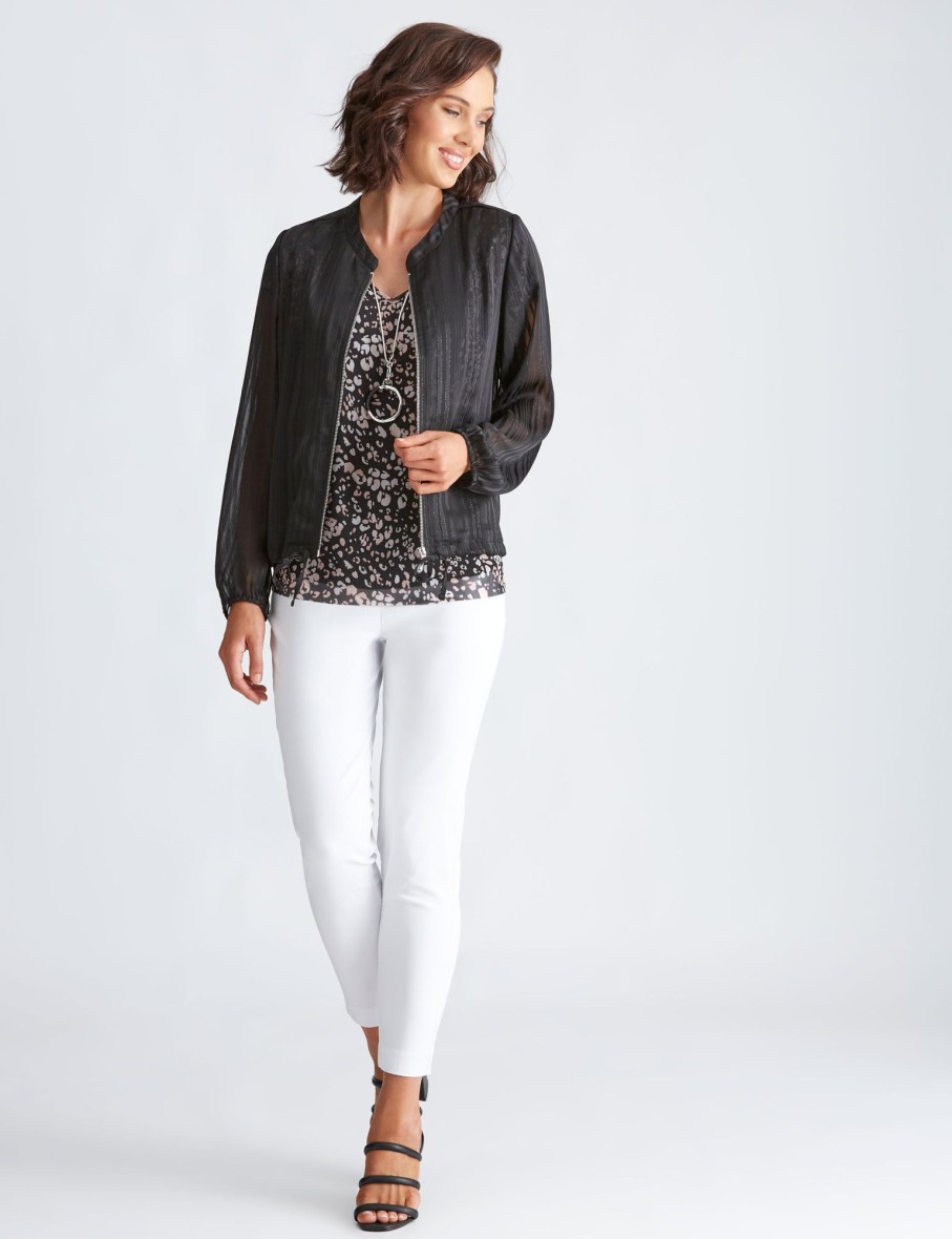 Outerwear Katies | Katies Chiffon Bomber Jacket