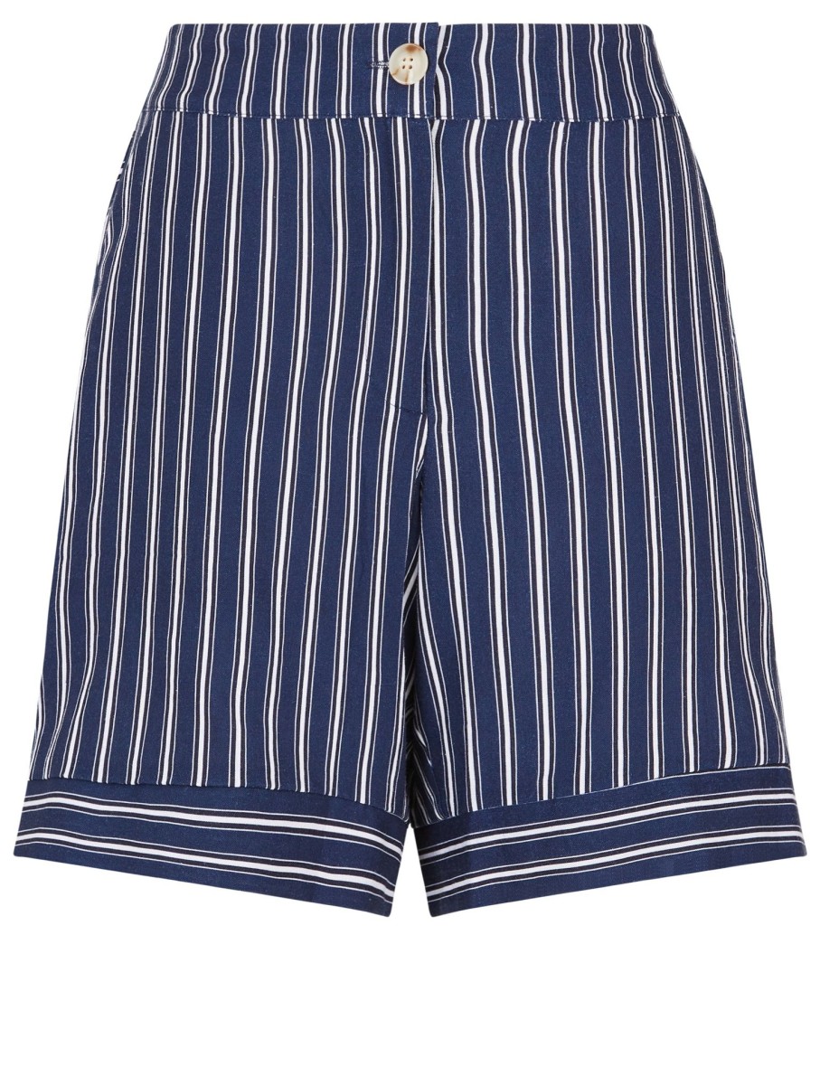 Bottoms Katies | Katies Linen Blend Multi Stripe Shorts