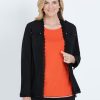 Outerwear NoniB | Noni B Long Sleeve Suedette Lace Trim Jacket