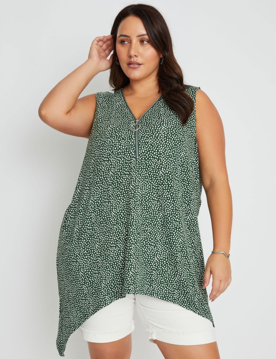 Tops Beme | Beme Sleeveless Knitwear Zipped Front Top