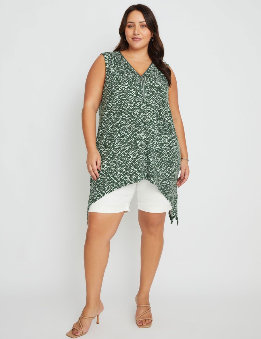 Tops Beme | Beme Sleeveless Knitwear Zipped Front Top