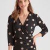 Knitwear LizJordan | Liz Jordan Knitwear Wrap Print Top