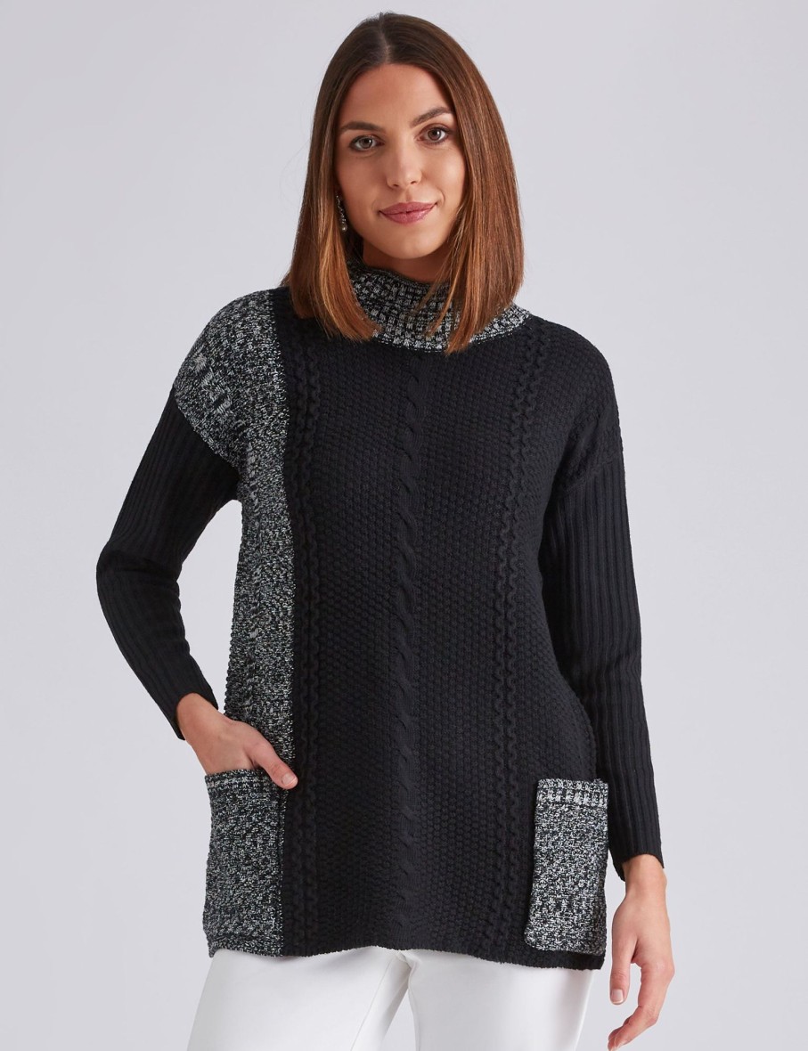 Knitwear NoniB | Noni B Colour Block Cable Knitwear Jumper