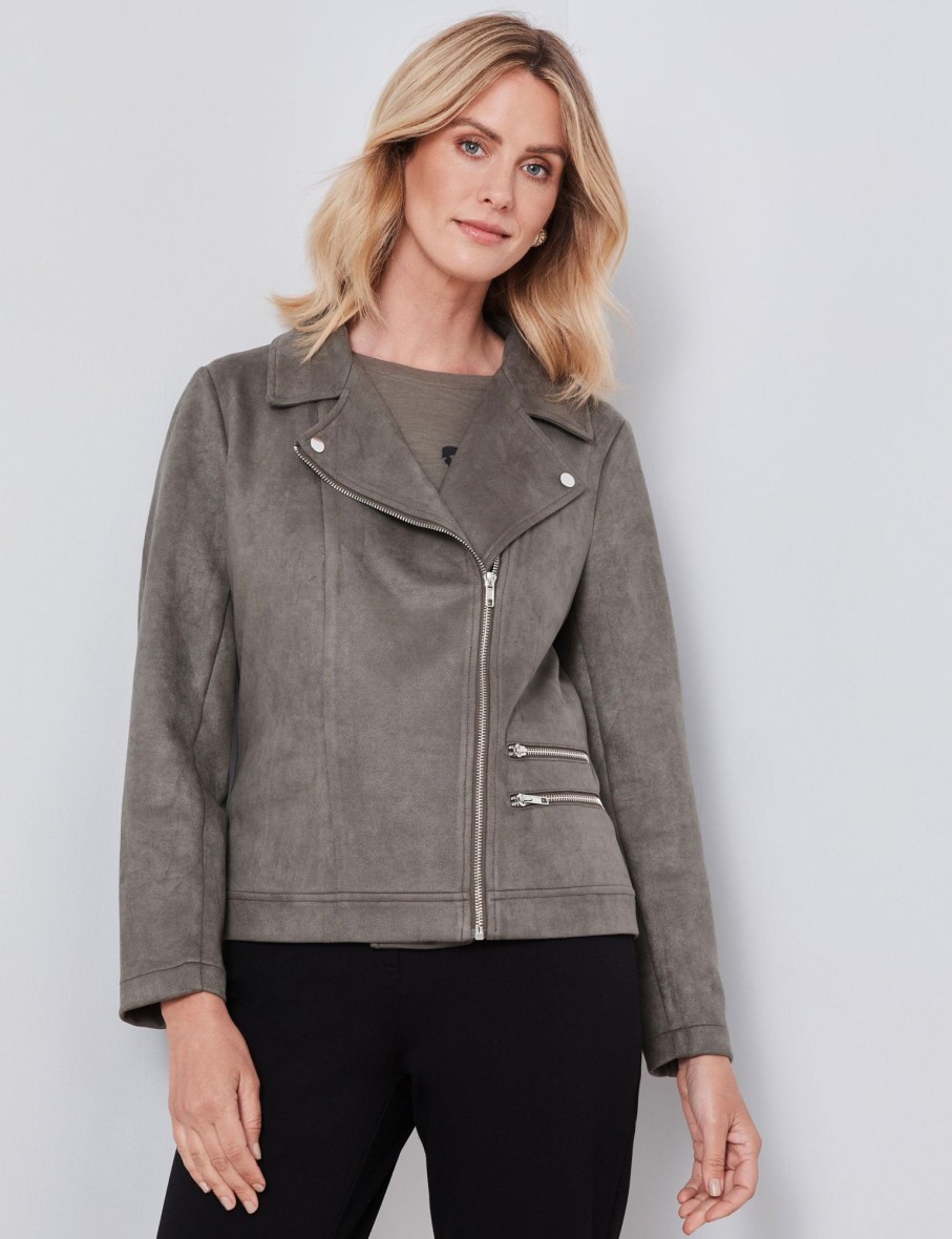 Outerwear NoniB | Zip Front Suedette Jacket