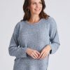 Knitwear Millers | Millers Long Sleeve Curved Button Hem Jumper