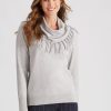 Knitwear WLane | W.Lane Cowl Fringe Pullover Top