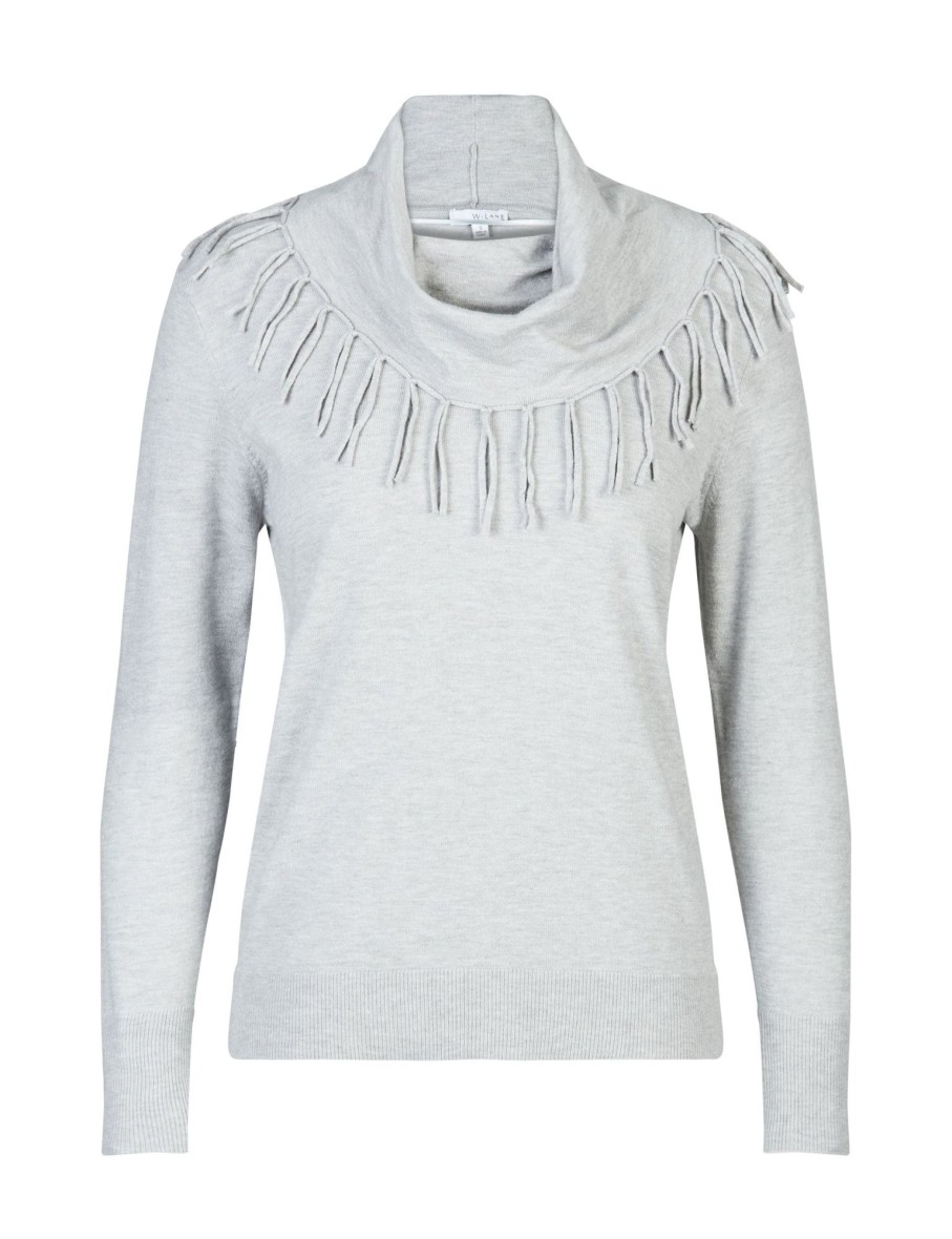 Knitwear WLane | W.Lane Cowl Fringe Pullover Top