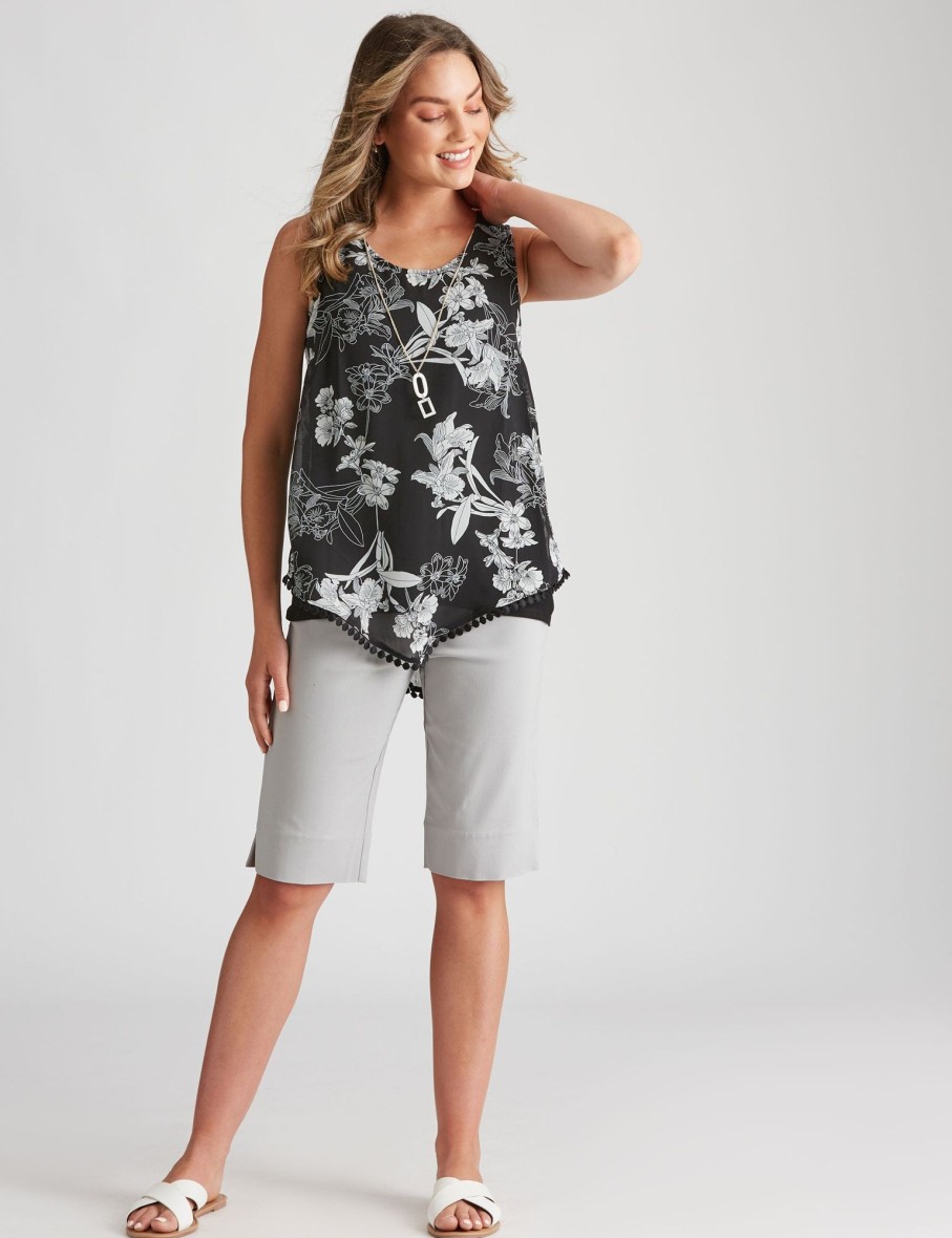 Tops Rockmans | Rockmans Sleeveless Knitwear Layered Overlay Top