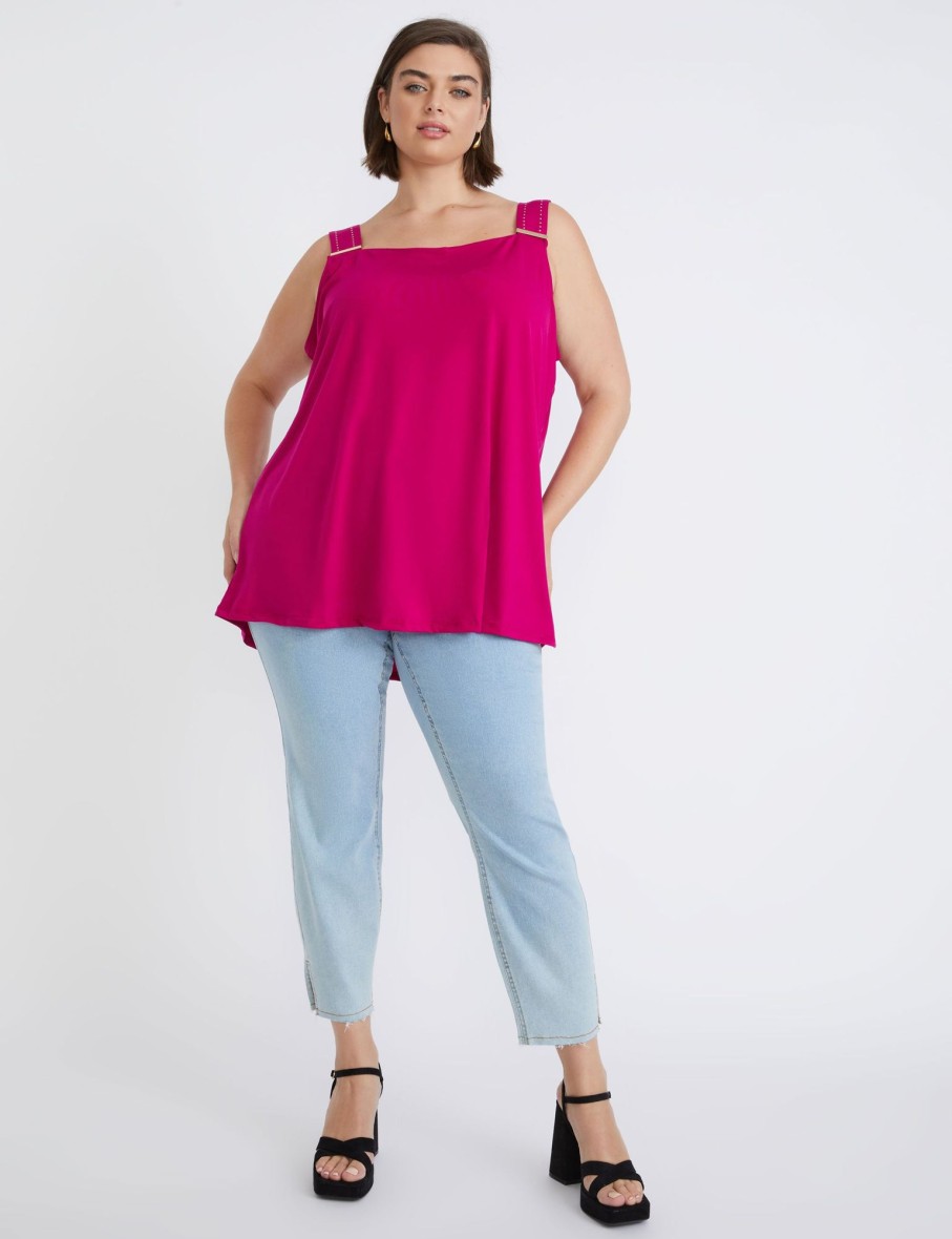 Tops Beme | Beme Short Sleeve Knitwear Cold Shoulder Top