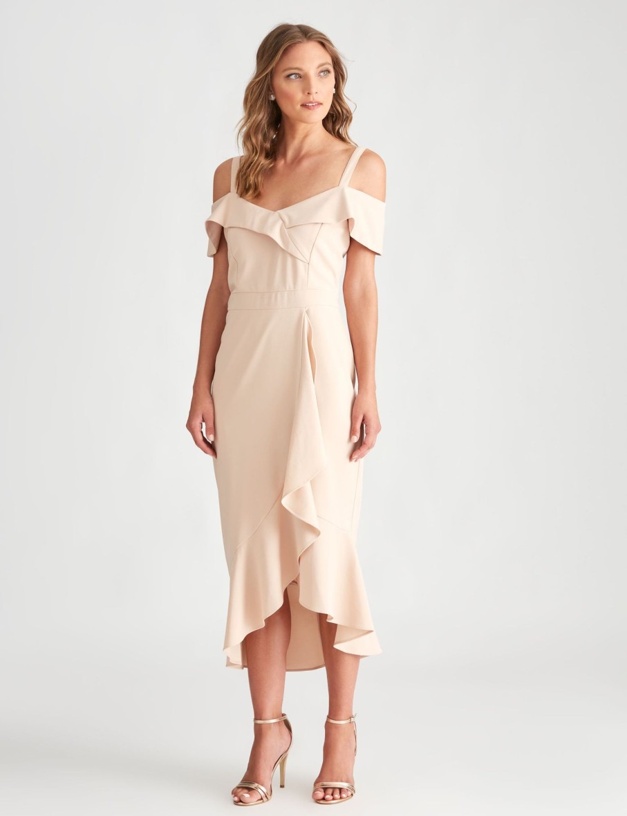 Dresses LizJordan | Liz Jordan Off The Shoulder Frill Dress