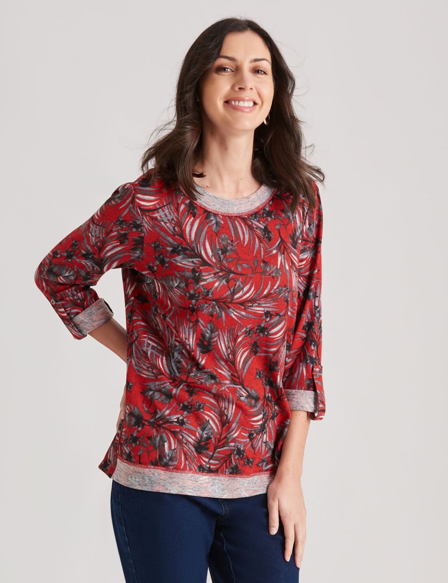 Tops WLane | W.Lane Printed Fluffy Knitwear Top