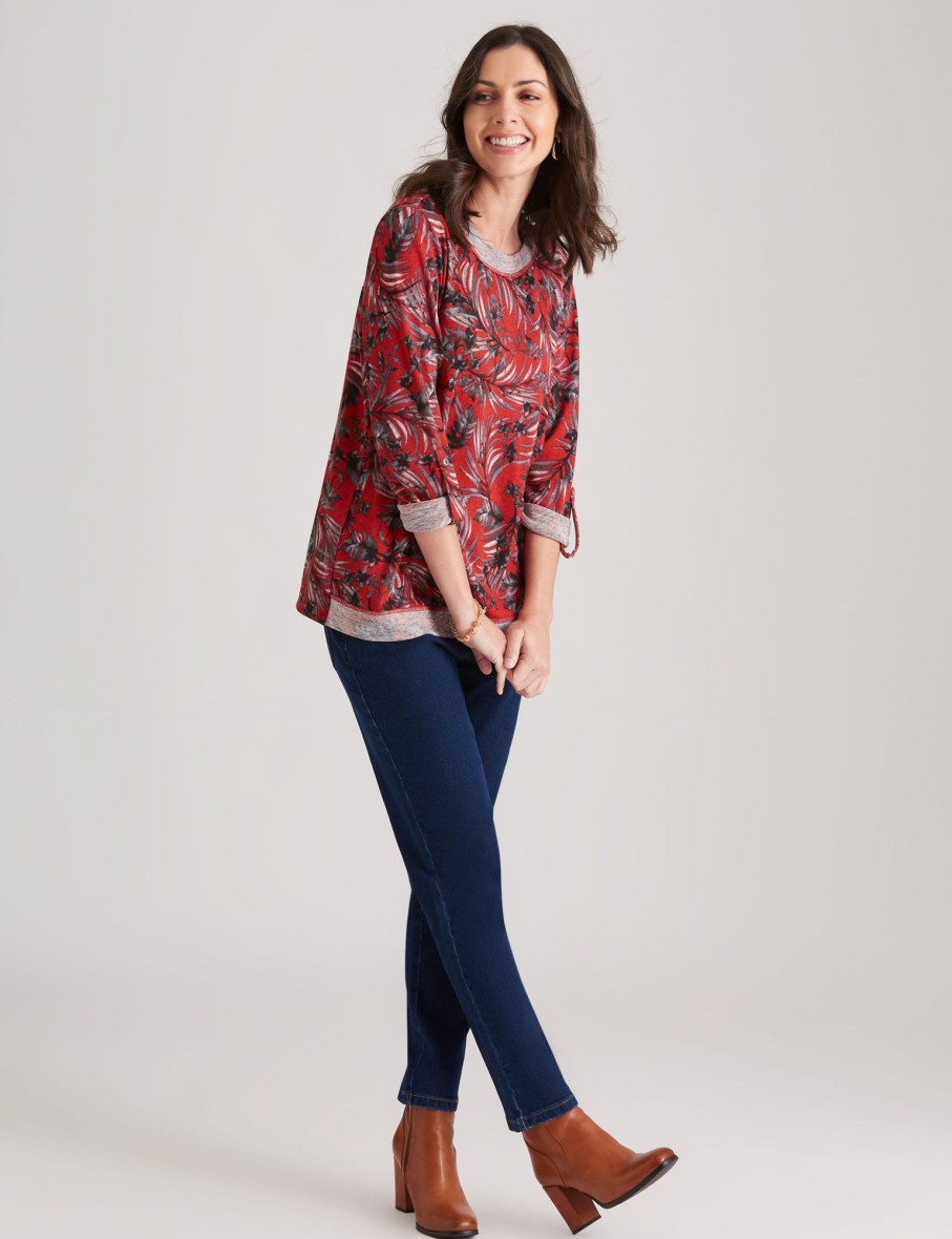 Tops WLane | W.Lane Printed Fluffy Knitwear Top