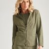 Outerwear NoniB | Noni B Suedette Zipped Through Jacket