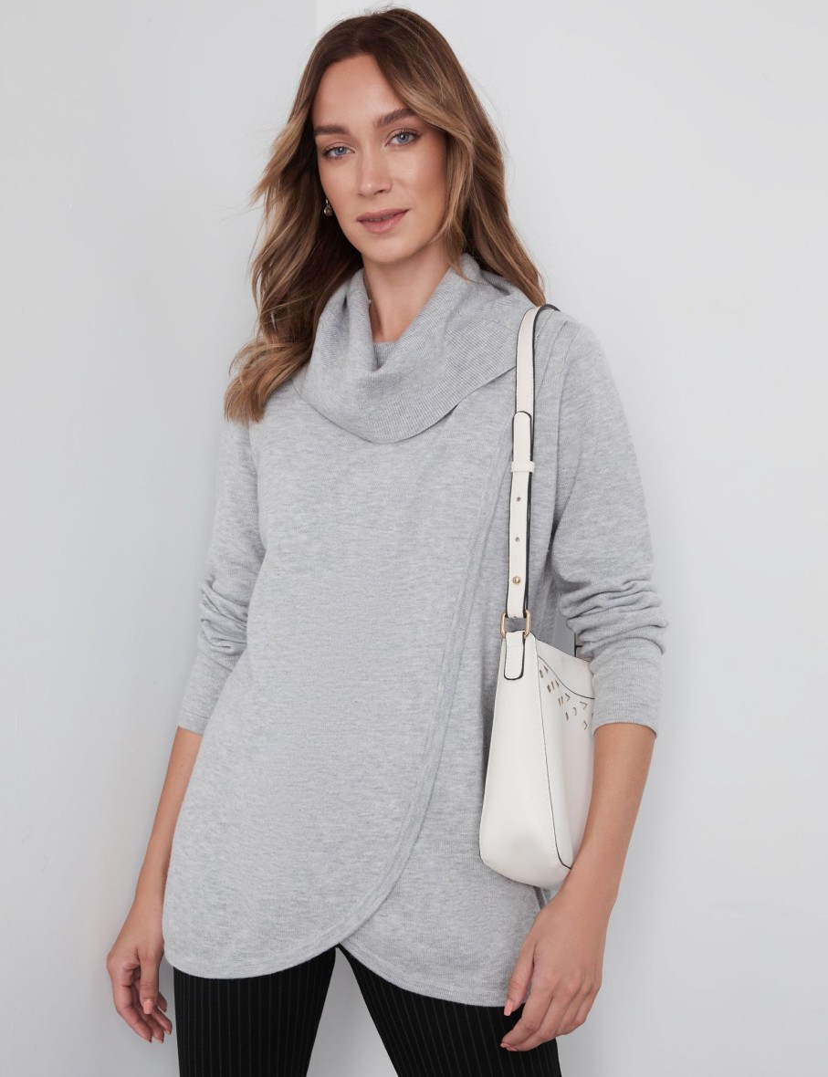 Knitwear NoniB | Noni B Cowl Neck Crossover Jumper