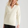 Knitwear NoniB | Noni B V-Neck Cable Jumper