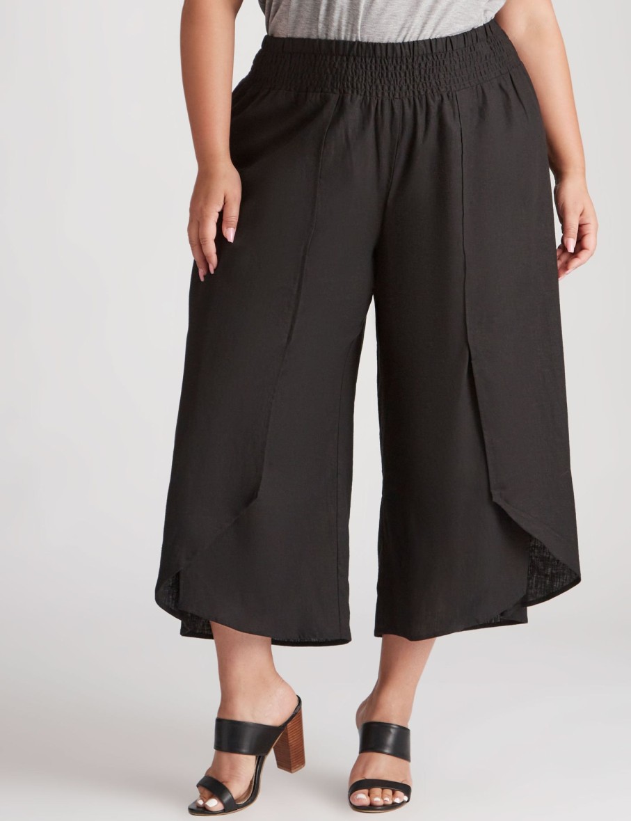 Bottoms Beme | Beme Crop Length Woven Wrap Pants