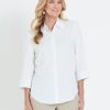 Tops NoniB | Noni B 3/4 Sleeve Linen Shirt