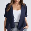 Outerwear Katies | Katies Linen Blend Watefall Jacket