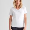 Tops NoniB | Noni B V Neck Hot Fix Rib T-Shirt