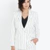 Outerwear LizJordan | Liz Jordan Long Sleeve Pinstripe Jacket