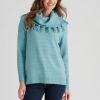 Knitwear WLane | W.Lane Fringe Cowl Pullover Top